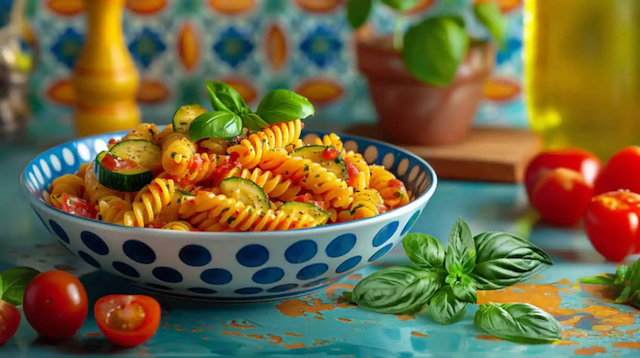 Fusilli cu zucchini si creveti